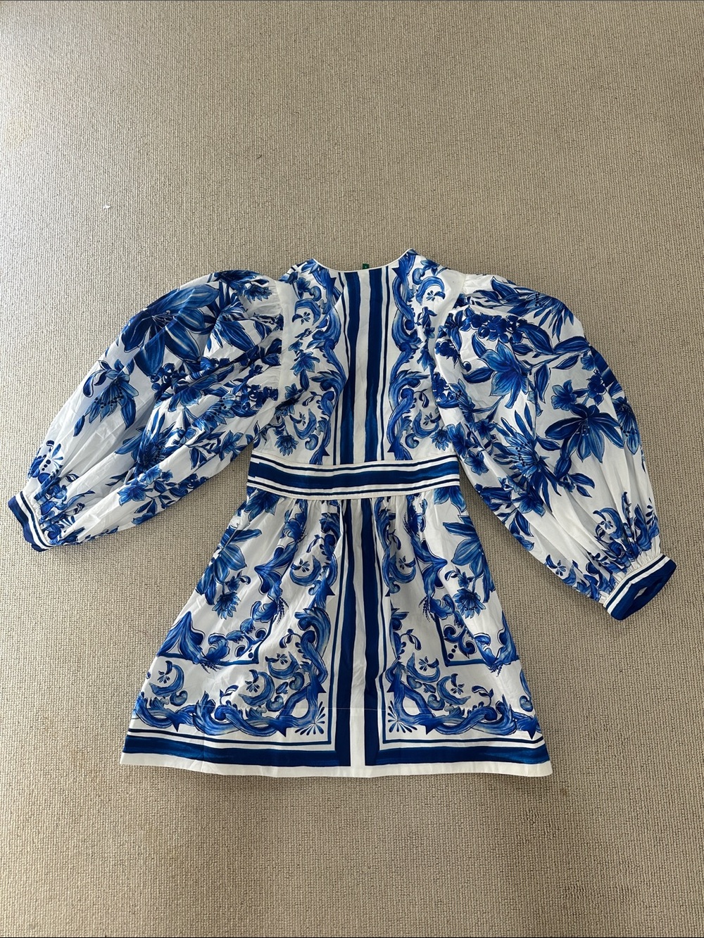 Farm Rio Blue & White Floral Button-Front Mini Dress small - Picture 3 of 3